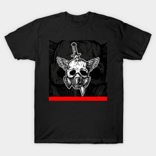 Tattoo style skull in gasmask T-Shirt